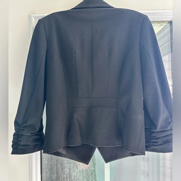 Express Ruched Sleeve Black Blazer | 8 - Picture 3 of 4